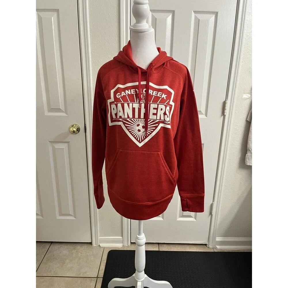 Adidas Climawarm Mens L Hoodie Caney Creek Panthers Red Pullover Sweatshirt